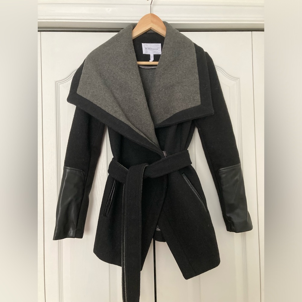 BCBGeneration wool wrap coat, size XS